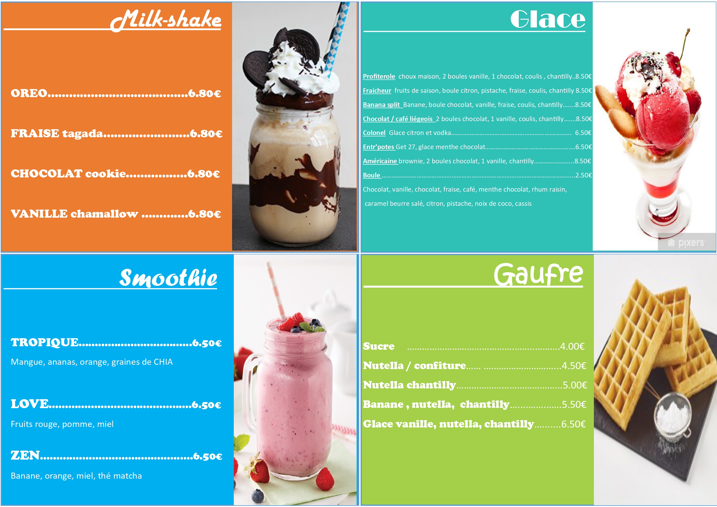 Menu Smoothie 2024